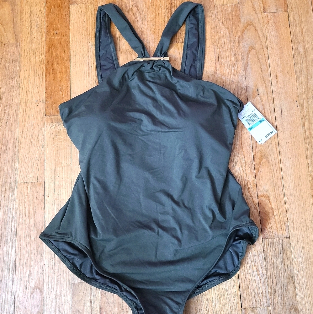 Michael Kors Women's Olive Swimsuit Size 20W NWT